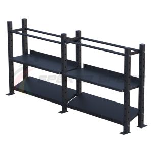Купить Модульный стеллаж для гантелей, гирь и медболов 2580х430х1200 (2 секции) в Кедровом 