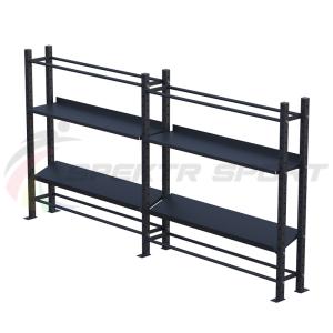 Купить Модульный стеллаж для гантелей, гирь и медболов 3780х430х1950 (2 секции) в Кедровом 